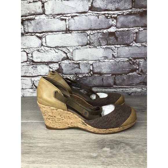Teva Riviera Grey Brown Mary Jane Cork Wedge Shoes Women 7.5US F8012K SN1002022 - Picture 1 of 16